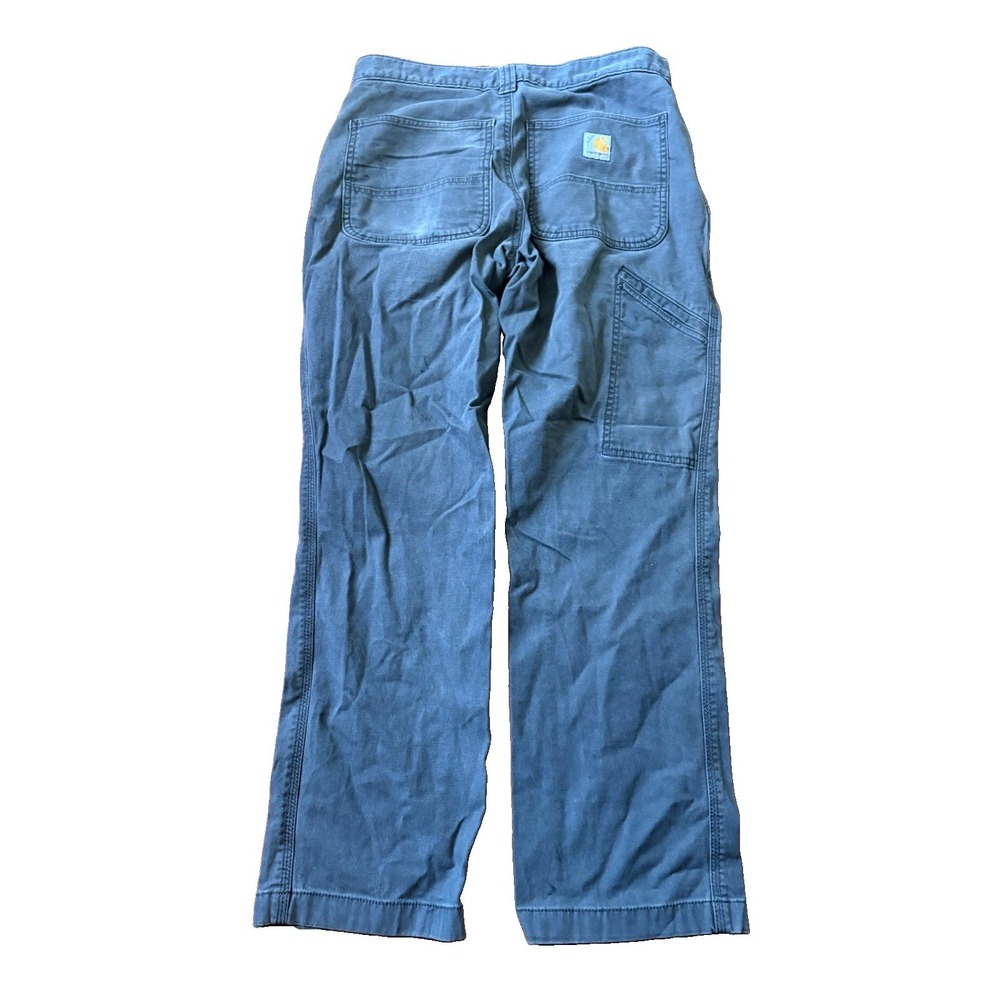 Carhartt Mens 31x30 Rugged Flex Relaxed Fit Canvas Work Pants Gray